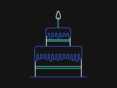 She Does Digital's 1st Birthday birthda cake cake celebration icing illustration