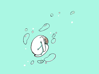 Pretending to be one bubbles hiding illustration pretending