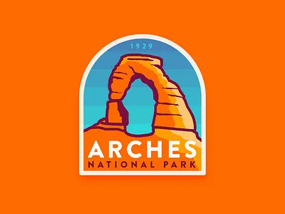 Arches NP Redux arches badge gradients lighting national park nps red rocks rocks utah vintage