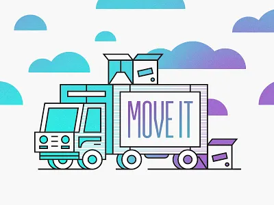 Move It gradient house it line move truck vehicle