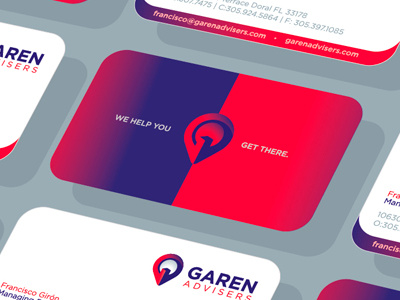 Business Card Garen Advicers branding fabiopantoja g googlemaps locator logo logotype nicaragua pointer real state