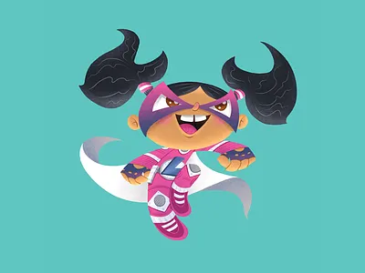 Super Laila character hero illustration junkykid super