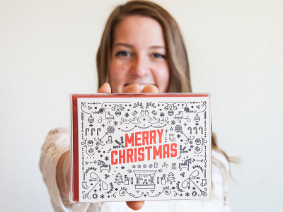 Christmas Card candy cane christmas card christmas icons cookie fireplace ice skates icons letterpress merry christmas old school printing santa