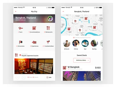 City Check-Ins checkin city clean interaction mobile application new project travel ui ux visual design white