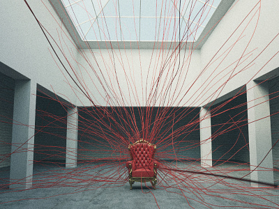 Bloodwork. 3d architecture armchair blood c4d cinema4d concrete minimal modern render studio white