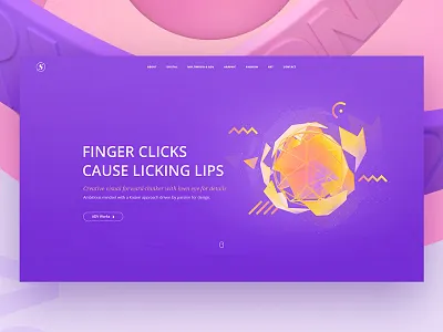 Finger Clicks Cause Licking Lips after effects animation bright c4d colors graphic design illustration interaction portfolio ui ux web design