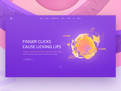 Finger Clicks Cause Licking Lips after effects animation bright c4d colors graphic design illustration interaction portfolio ui ux web design