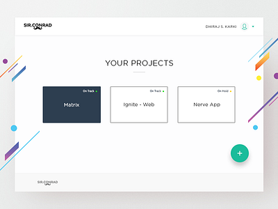 Select Project Screen add project clean fab hover minimal simple ui usable ux website