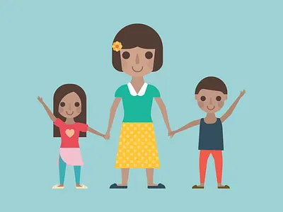 Family cute family illustration mother vector