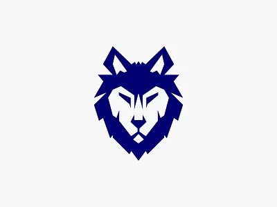 Wolf Head animal blue graphic design head mark symbol wolf