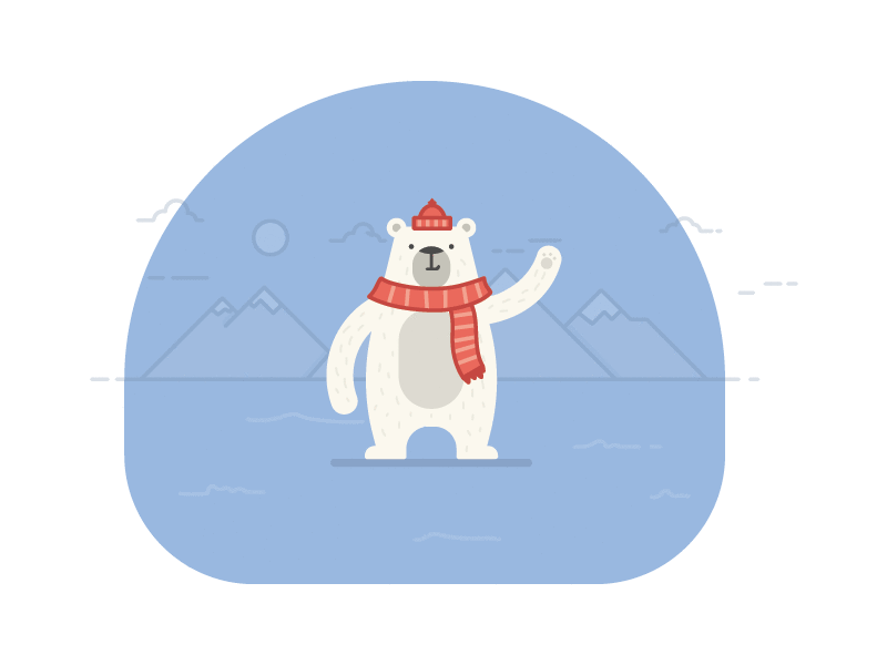 Snow Bear bear cream fire ice illustration mountain polar snow winter