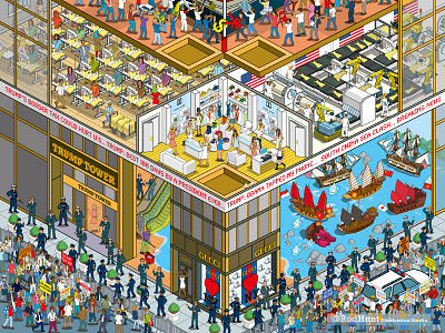 Doing Business in Trump’s America: Business of Fashion - pt2 america business detail editorial graphic illustration illustrator isometric magazine pixel art satire trump