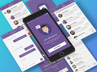 Chat App Freebies app chat free freebies ios iphone mobile design psd ui ui kit ux