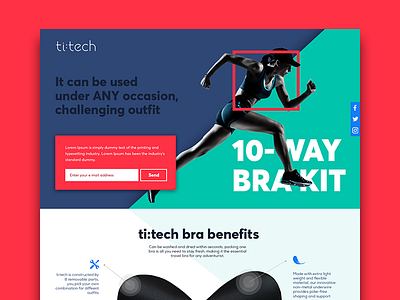 Landing page overview bra design landing page sport startup web