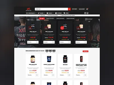 XXL Nutrition bodybuilding clean fitness protein red. strong supplements weights