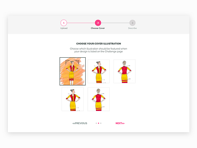 Simple Upload Wizard challenge competition contest fashion flow illustration steps submit ui upload ux wizard
