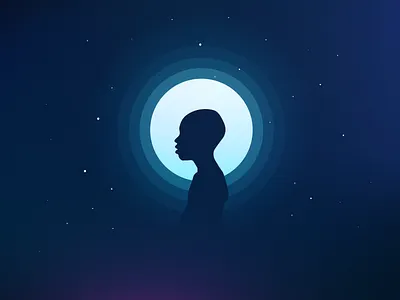 Moonlight concept flat icon a day illustration moon moonlight movie night oscar star