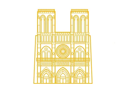 Notre Dame ✨ building buildings cities city digital flat illustration notre dame outline paris skyline vector