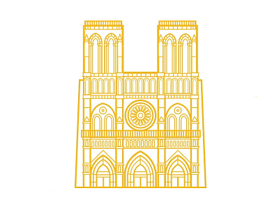 Notre Dame ✨ building buildings cities city digital flat illustration notre dame outline paris skyline vector