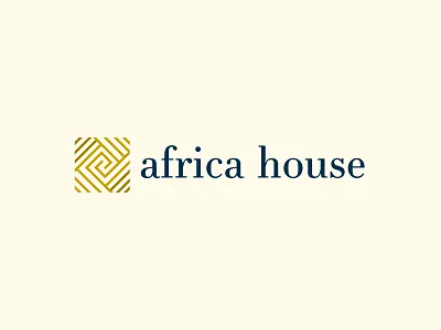 Africa House Logo africa african branding geometric gold house line logo navy blue neutral pattern simple