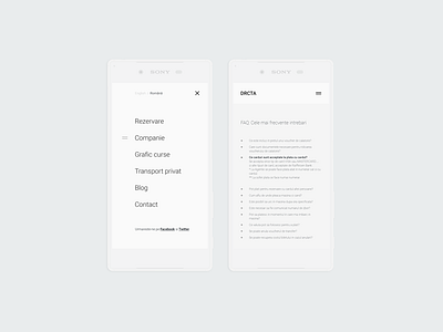 DRCTA main minimal mobile site type ui ux web