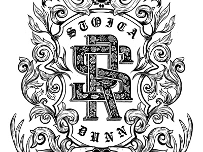 Crest art crest drawing family filigree ink logo monogram pen type wedding