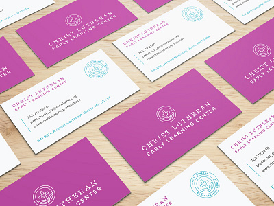 Early Learning Center Business Cards branding business cards church cross daycare heart logo logo design mark nurture preschool print