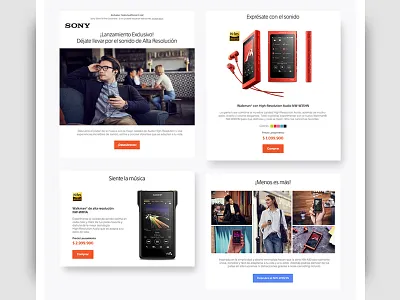 E-mail Marketing Sony Latin design ecommerce email marketing newsletter product responsive sony web white