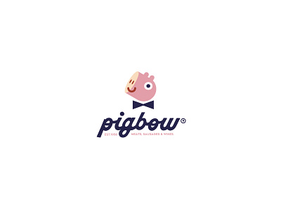 Pigbow bag branding logo meat old sausages store wine