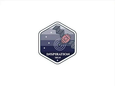 Inspiration Needed Badge badge inspiration satellite sign space
