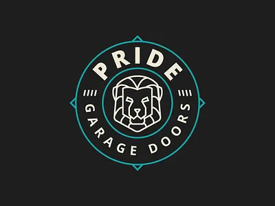 Pride Garage Doors animal badge circle design garage line lion logo oklahoma pride tulsa