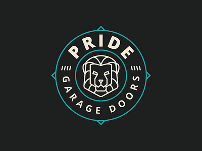 Pride Garage Doors animal badge circle design garage line lion logo oklahoma pride tulsa