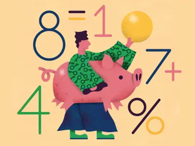 Saving Is Easy coin numbers piggy bank