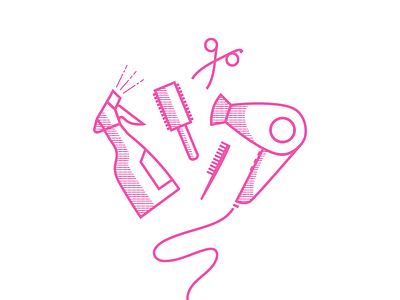 hair day 365project art dailydesign design hair hairdresser icon icondesign scissors simple spray vector