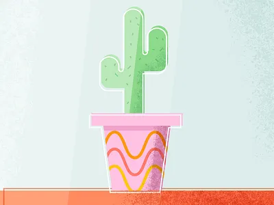 Cactus cactus illustration plant pot texture