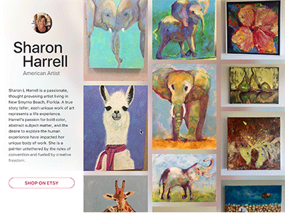 Etsyfolio Modal Animation animals cute modal paintings portfolio react