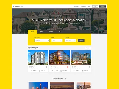 Housemate landing page housing landing landingpage web weblfow