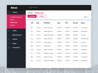 Fence, a web portal to manage construction projects construction dashboard designcoz interface projectmanagement ui ux web webportal website