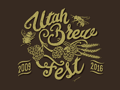 Utah Brew Fest Logo design logo hand lettering t shirt