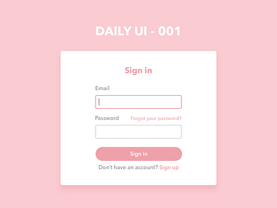 Daily UI Challenge #001 - Login form input interface login modal