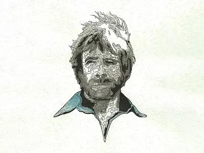 80's Action Hero Chuck Norris action chuck norris delta force geek hero india ink karate movies ranger traditional usa watercolor