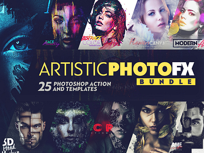 Artistic Photo Fx Bundle Bundle Preview after effects designer graphic design illustration photoshop vector