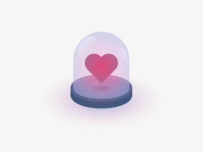 Fragile heart bell bottle glass heart jar