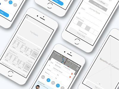 WireFrame carpool wireframe work in progress