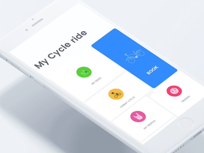 My Cycle app bike book clean design minimal mobile online ui ux