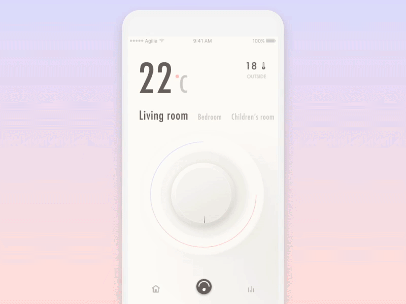 Thermostat - app design concept android animation appliances art flat clean simple home interface mobile ios iphone sketch thermostat ui ux