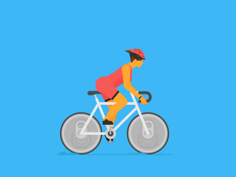 Can-Wheeled Cyclist bicycle can cycler cyclist helmet loop recycle sports woman