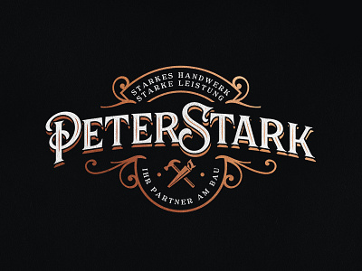 Peter Stark construction house lettering logo typography vintage