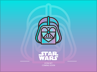 Darth Vader gradient icon line lineicon star starwars war yoda