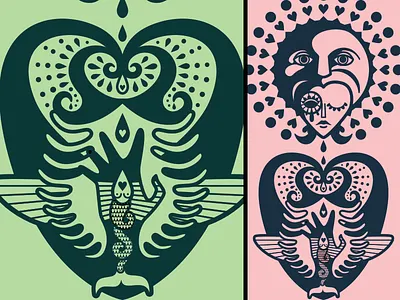 Triptych - middle section close up art doodle drawing illustration person personal vector